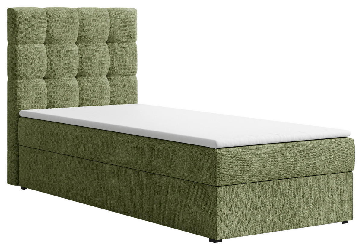 BOXBETT 90/200 cm  in Dunkelgrün  - Dunkelgrün/Schwarz, MODERN, Holz/Kunststoff (90/200cm) - Livetastic