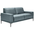 2-SITZER-SOFA  in Echtleder Blau   - Blau/Schwarz, Design, Leder/Metall (180/82/92cm) - Johann Jakob