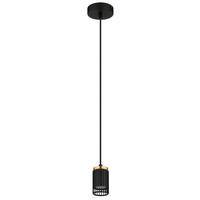 HÄNGELEUCHTE 10/120 cm    - Goldfarben/Schwarz, Design, Kunststoff/Metall (10/120cm) - Globo