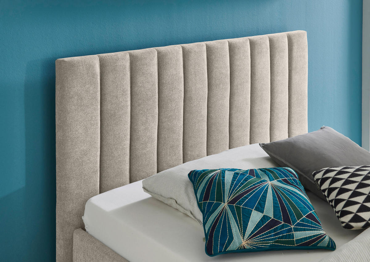 POLSTERBETT 140/200 cm  in Beige  - Beige/Schwarz, Design, Holz/Textil (140/200cm) - Boxxx