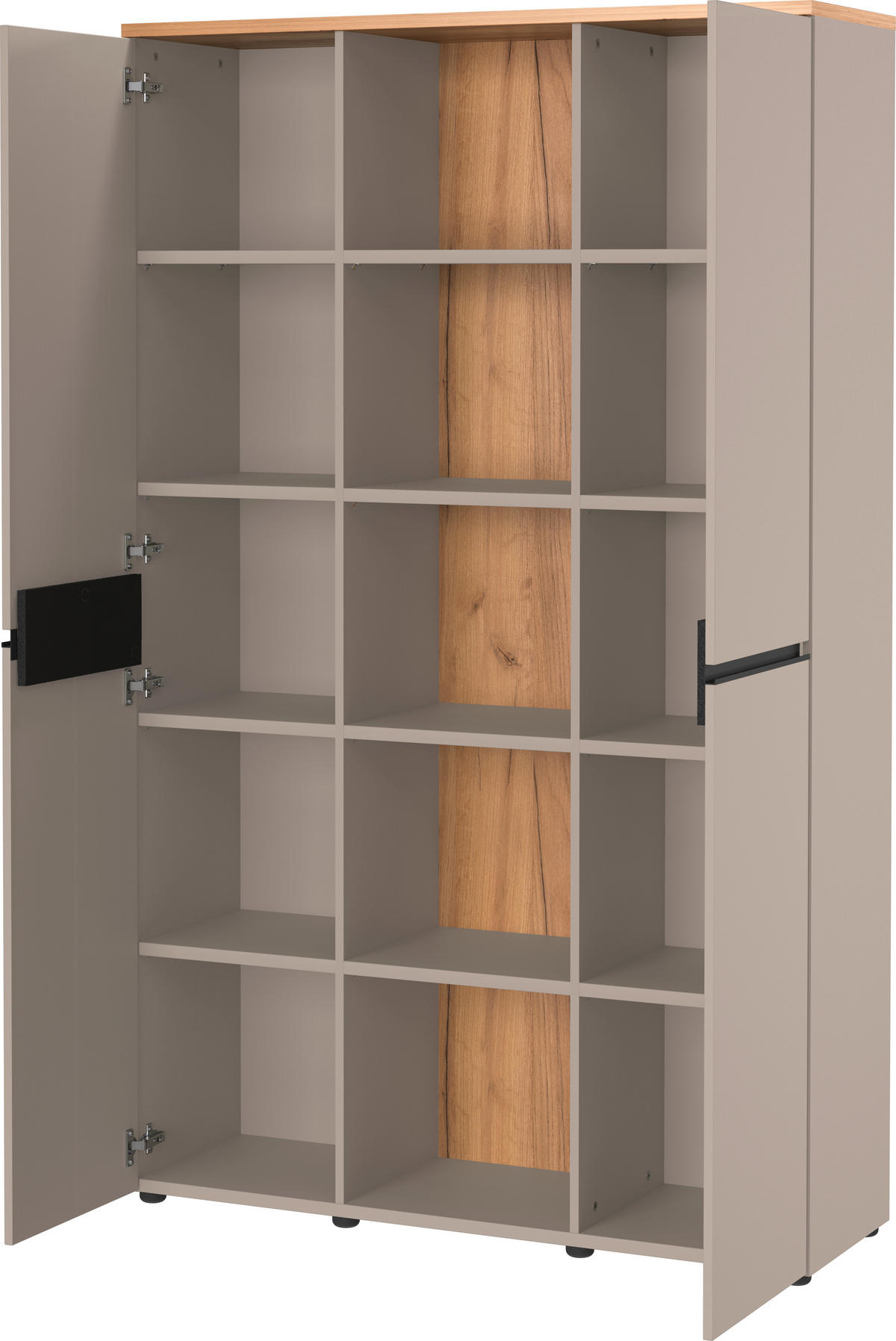 AKTENSCHRANK 120/197/40 cm  - Eichefarben/Grau, MODERN, Holzwerkstoff (120/197/40cm) - Novel