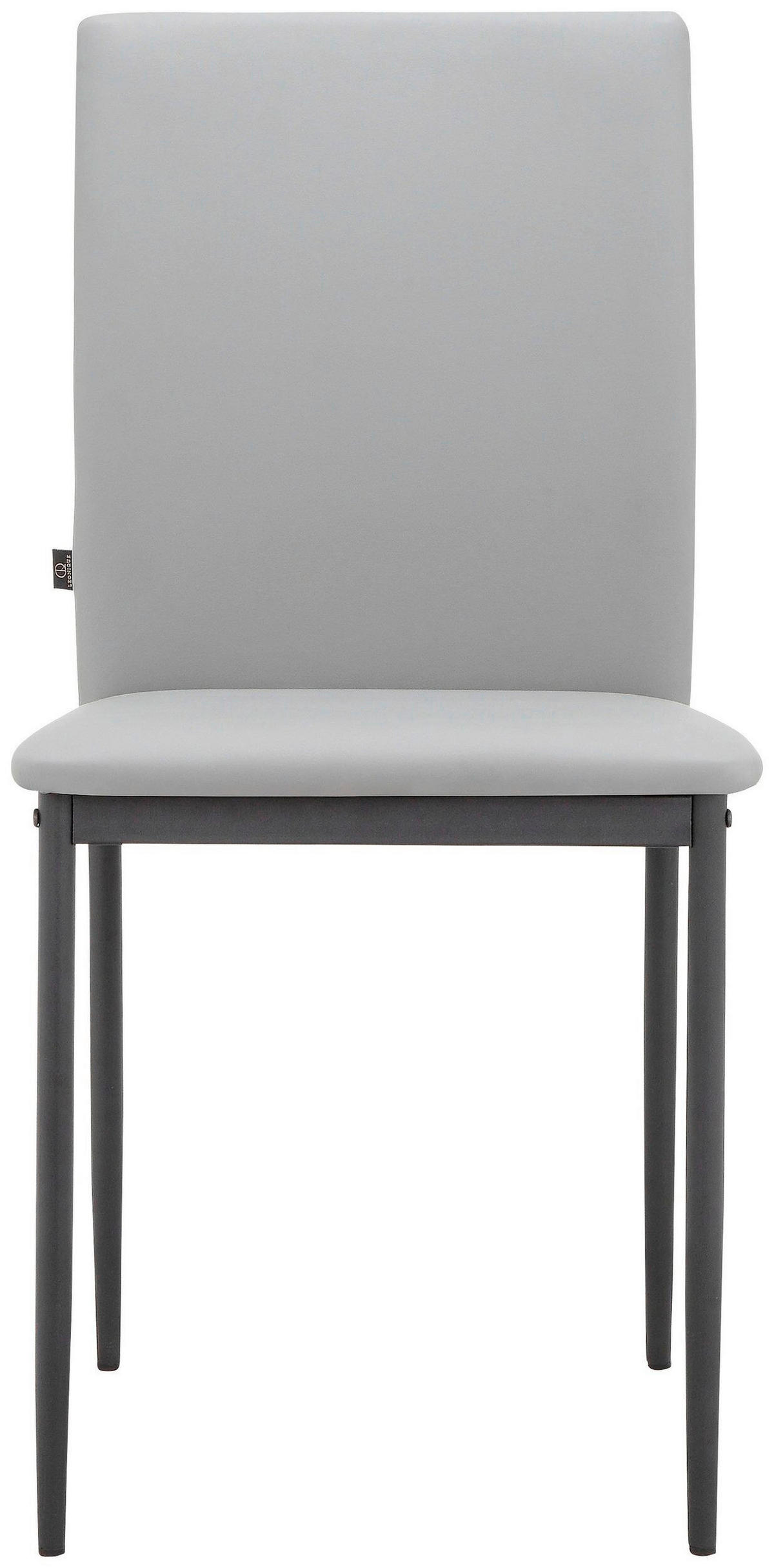 STUHL-SET 4 Stück  in Stahl Lederlook  - Hellgrau/Schwarz, Design, Textil/Metall (44/88/51cm) - MID.YOU