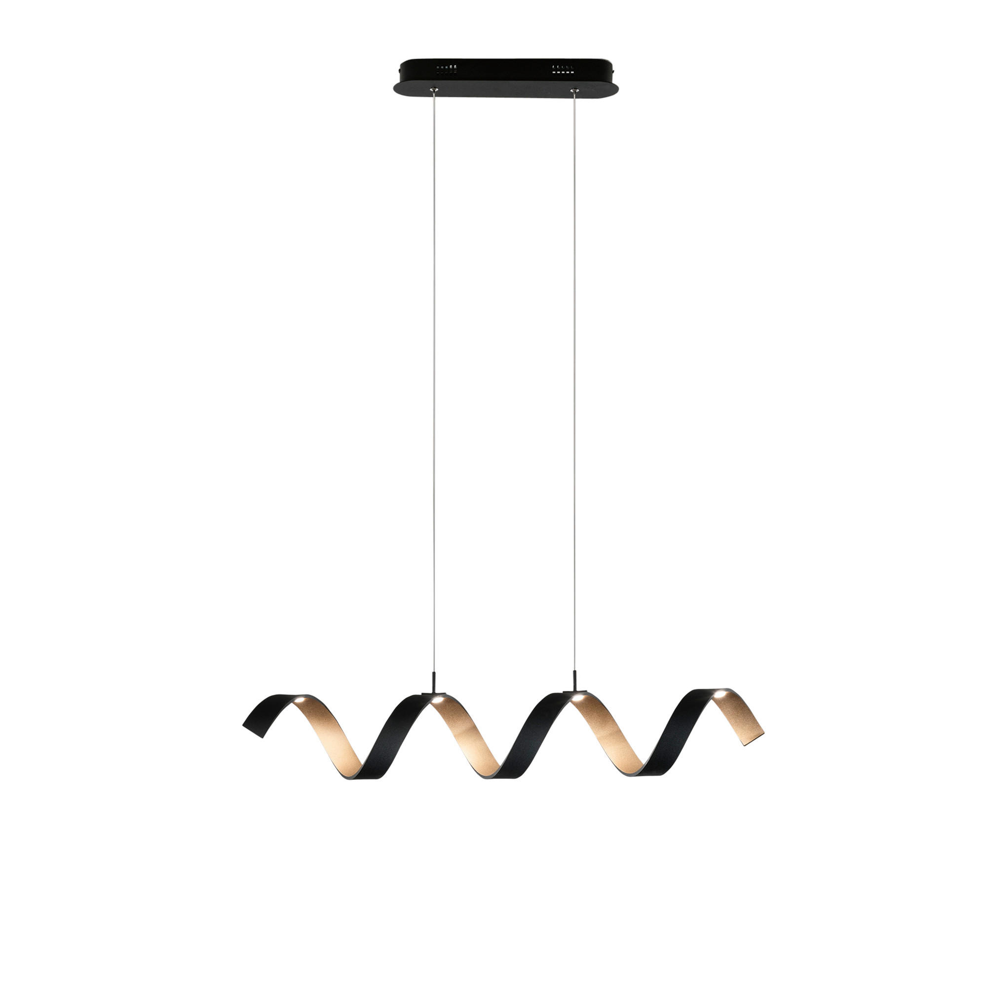 LED-HÄNGELEUCHTE Luce Ambiente e Design 80/13,5/120 cm   - Goldfarben/Schwarz, Design, Kunststoff/Metall (80/13,5/120cm)