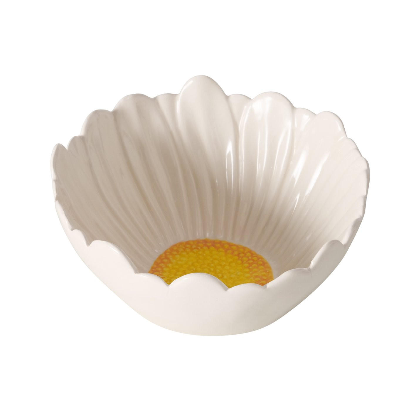 SCHALE   - Gelb/Weiß, KONVENTIONELL, Keramik (18/5cm)
