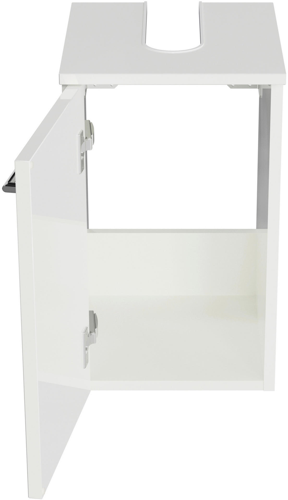 WASCHBECKENUNTERSCHRANK 30/49,8/33,3 cm  - Chromfarben/Weiß Hochglanz, KONVENTIONELL, Holzwerkstoff/Metall (30/49,8/33,3cm) - Sadena