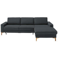 ECKSOFA in Mikrofaser Grau  - Eichefarben/Beige, Design, Holz/Textil (278/185cm) - Pure Home Lifestyle