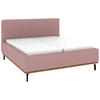 POLSTERBETT Matratze, Lattenrost, Bettkasten 180/200 cm  in Altrosa  - Graphitfarben/Altrosa, Design, Holz/Textil (180/200cm) - Musterring