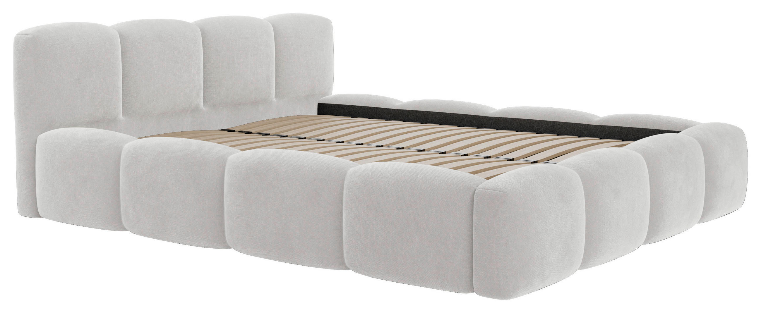 POLSTERBETT {item.attr('349-543')[ ]}{item.attr('X-DIMENSION'),[ ]} in Weiß  - Schwarz/Weiß, Design, Holz/Textil (180/200cm) - Boxxx
