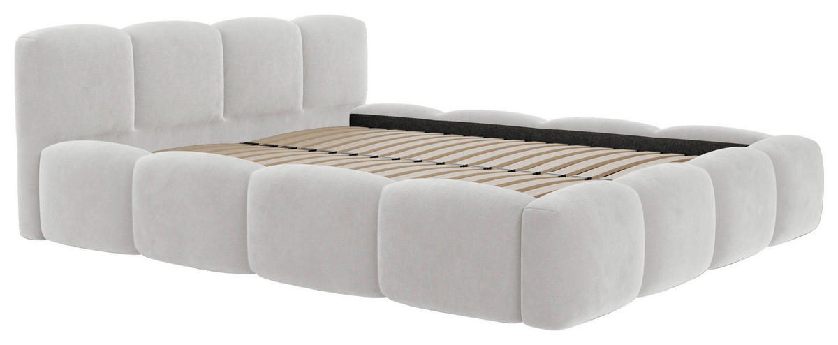 POLSTERBETT Lattenrost, Bettkasten 180/200 cm  in Weiß  - Schwarz/Weiß, Design, Holz/Textil (180/200cm) - Boxxx