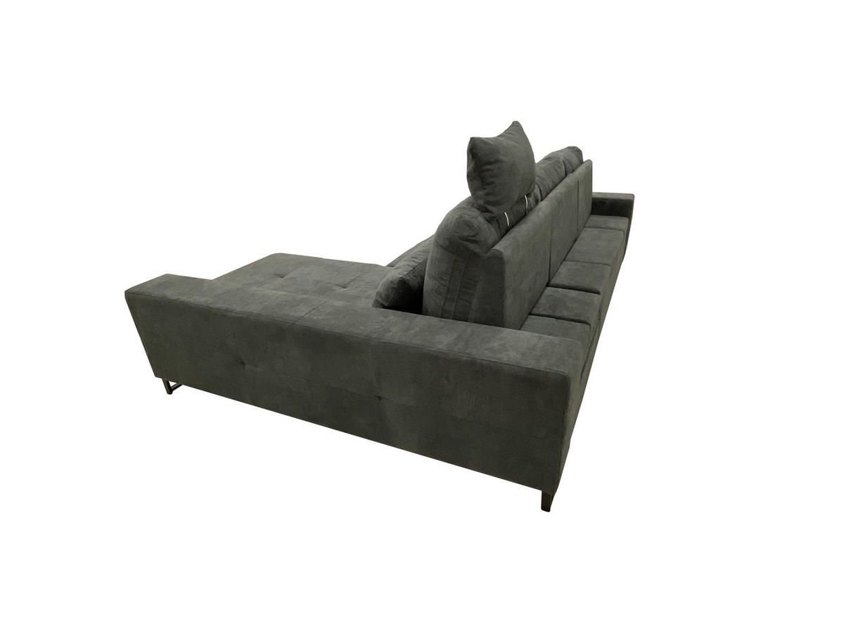 SJEDEĆA GARNITURA tekstil  tamno siva   - tamno siva/crna, Moderno, tekstil/metal (260/192cm)