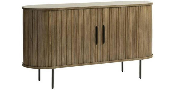 SIDEBOARD 140/76/45 cm  - Eiche dunkel/Schwarz, Trend, Holz/Holzwerkstoff (140/76/45cm) - Xora