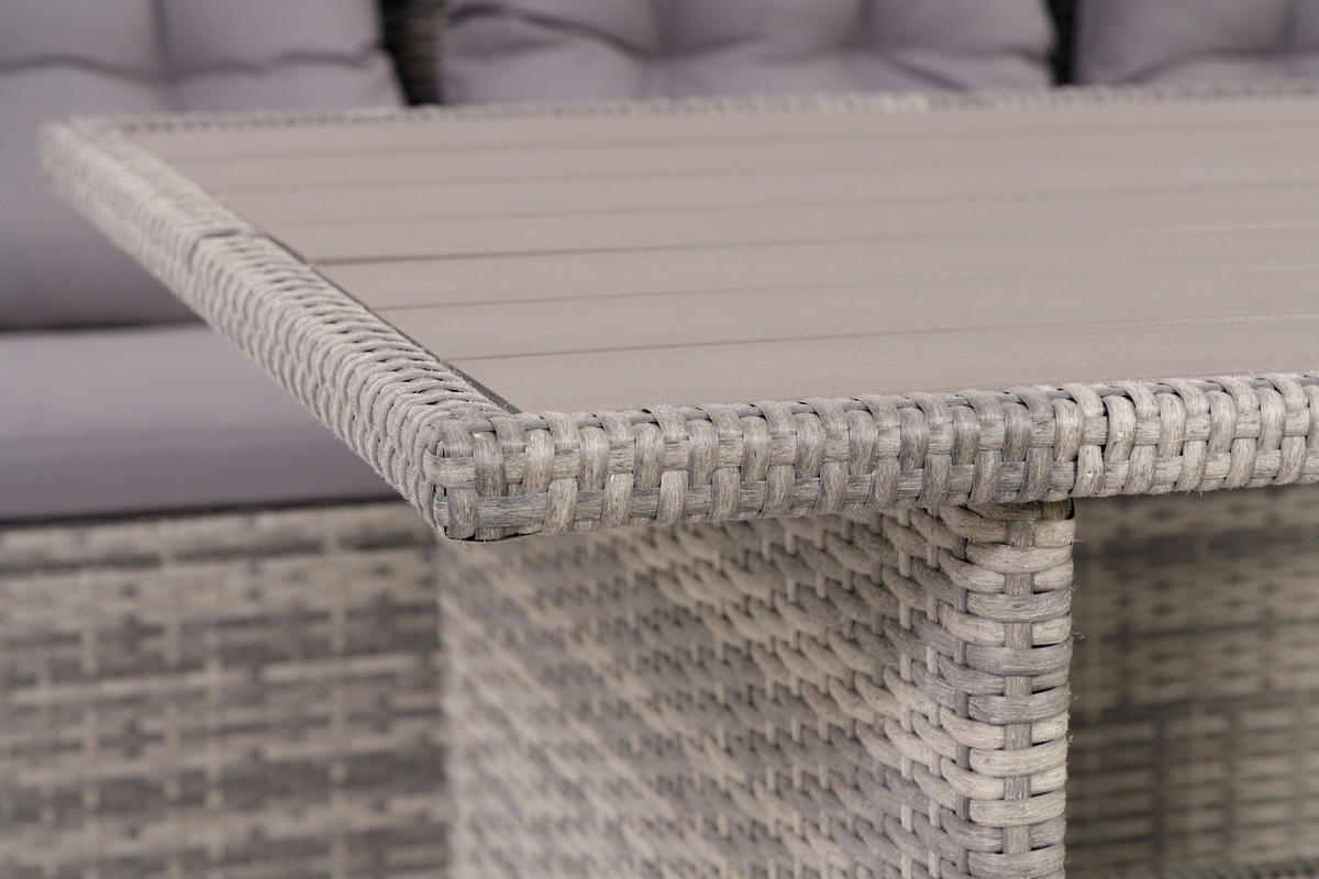 LOUNGEGARNITUR Stahl  - Dunkelgrau/Grau, MODERN, Kunststoff/Textil (120/70cm) - Ambia Garden