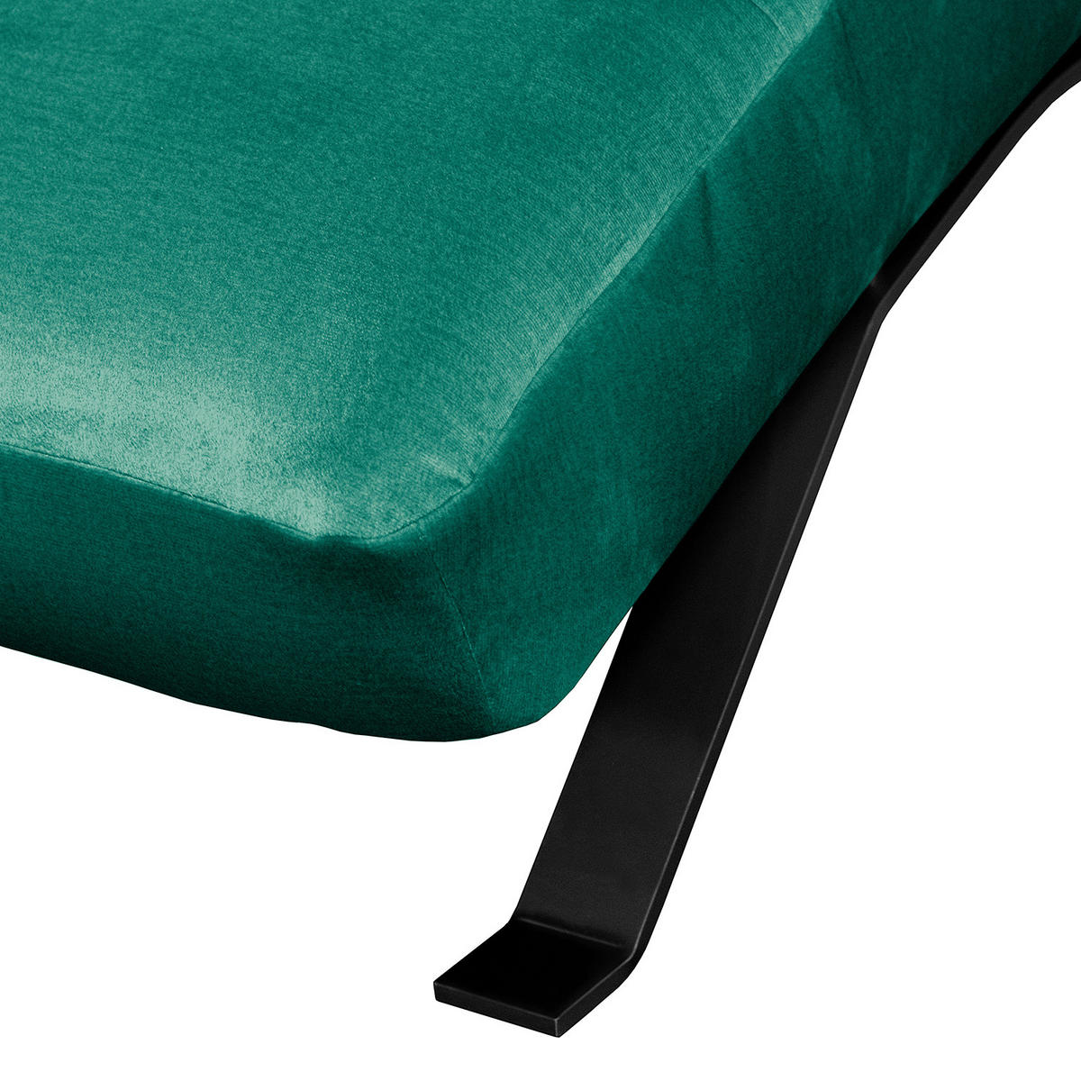 RELAXLIEGE SWING Samt Grün  - Schwarz/Grün, Design, Textil/Metall (65/65-95/171cm) - Livetastic