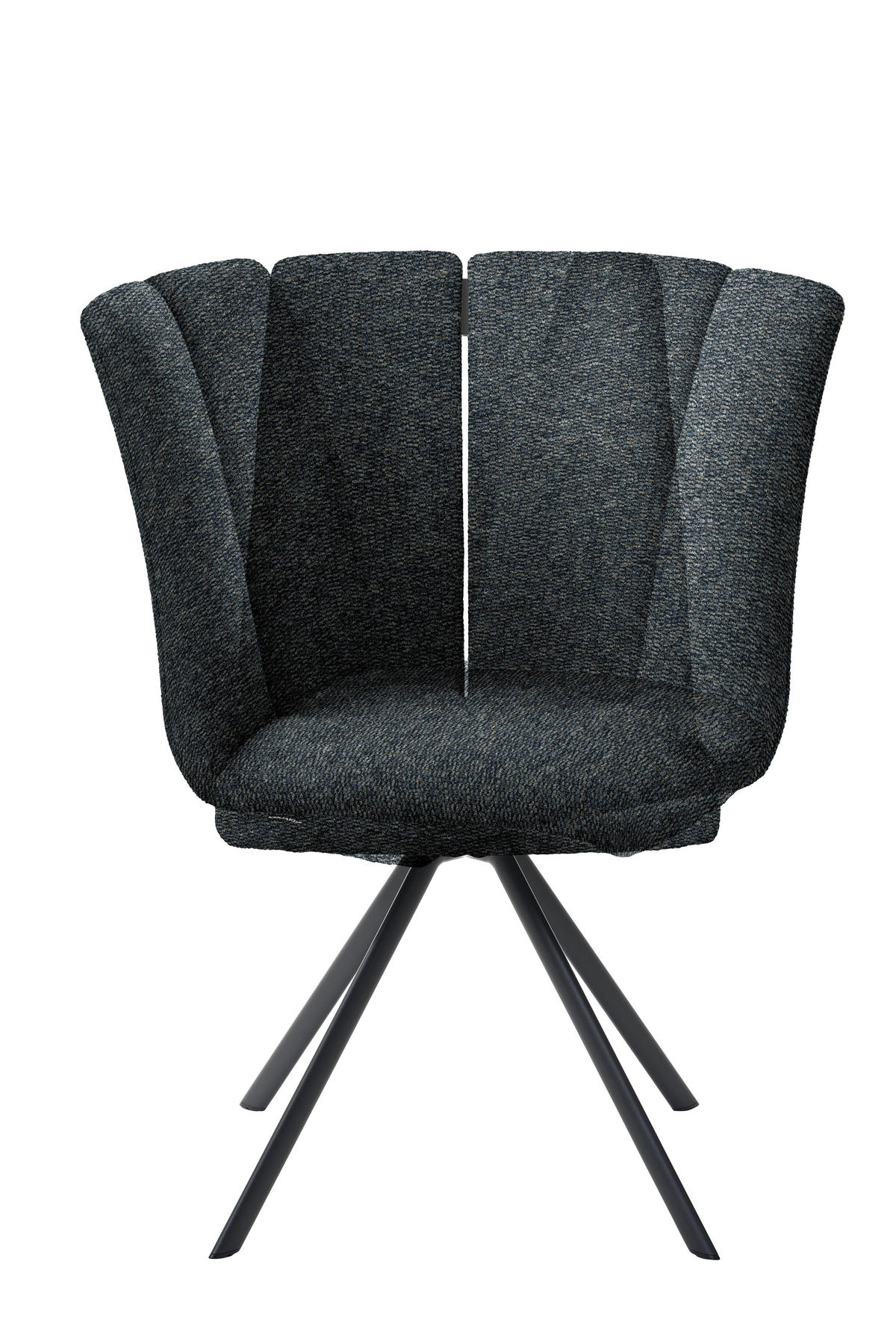 STUHL  Stoffauswahl Webstoff  - Graublau/Anthrazit, Design, Textil/Metall (50/92/64cm) - Venjakob