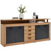 SIDEBOARD  in 195/88/38 cm  - Anthrazit/Schwarz, KONVENTIONELL, Holzwerkstoff/Kunststoff (195/88/38cm) - Xora