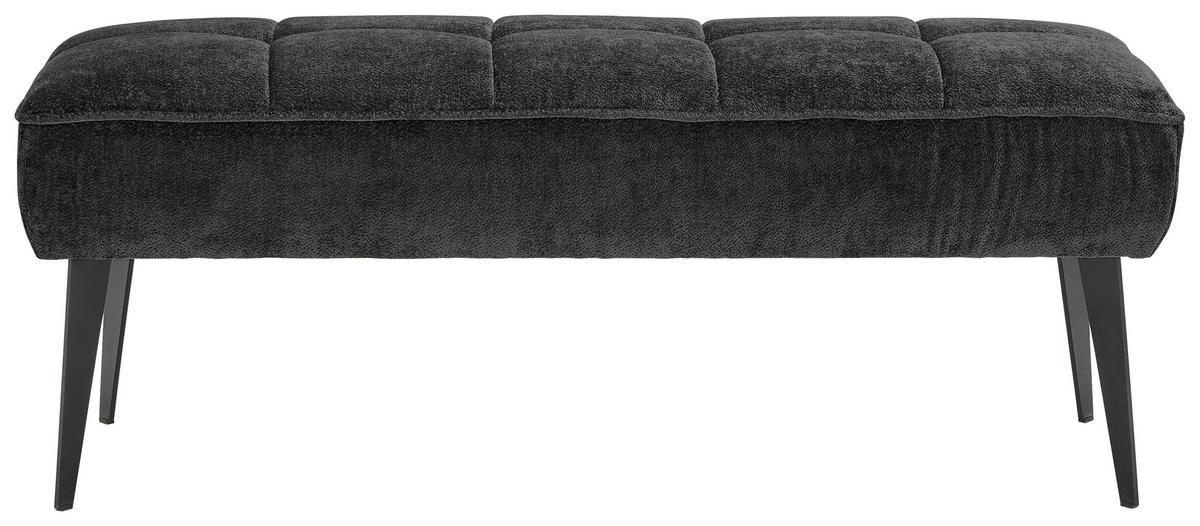 SITZBANK 133/54/47 cm Webstoff Schwarz Metall  - Schwarz, MODERN, Textil/Metall (133/54/47cm) - Welnova
