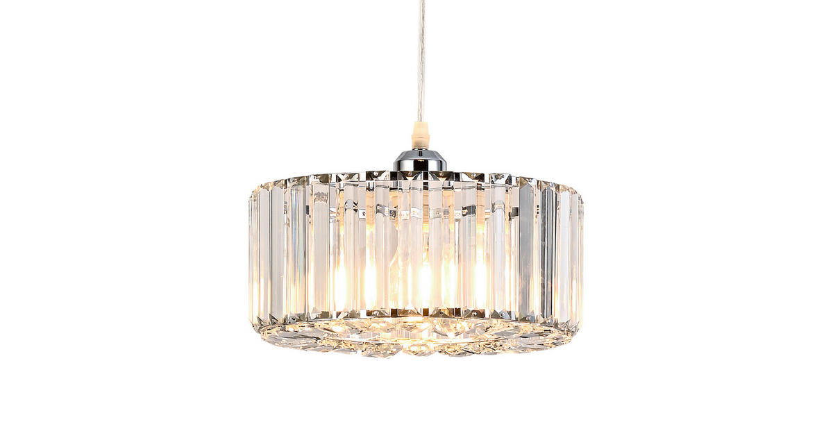 HÄNGELEUCHTE  - Chromfarben, Design, Glas (120/27.5/27.5cm)