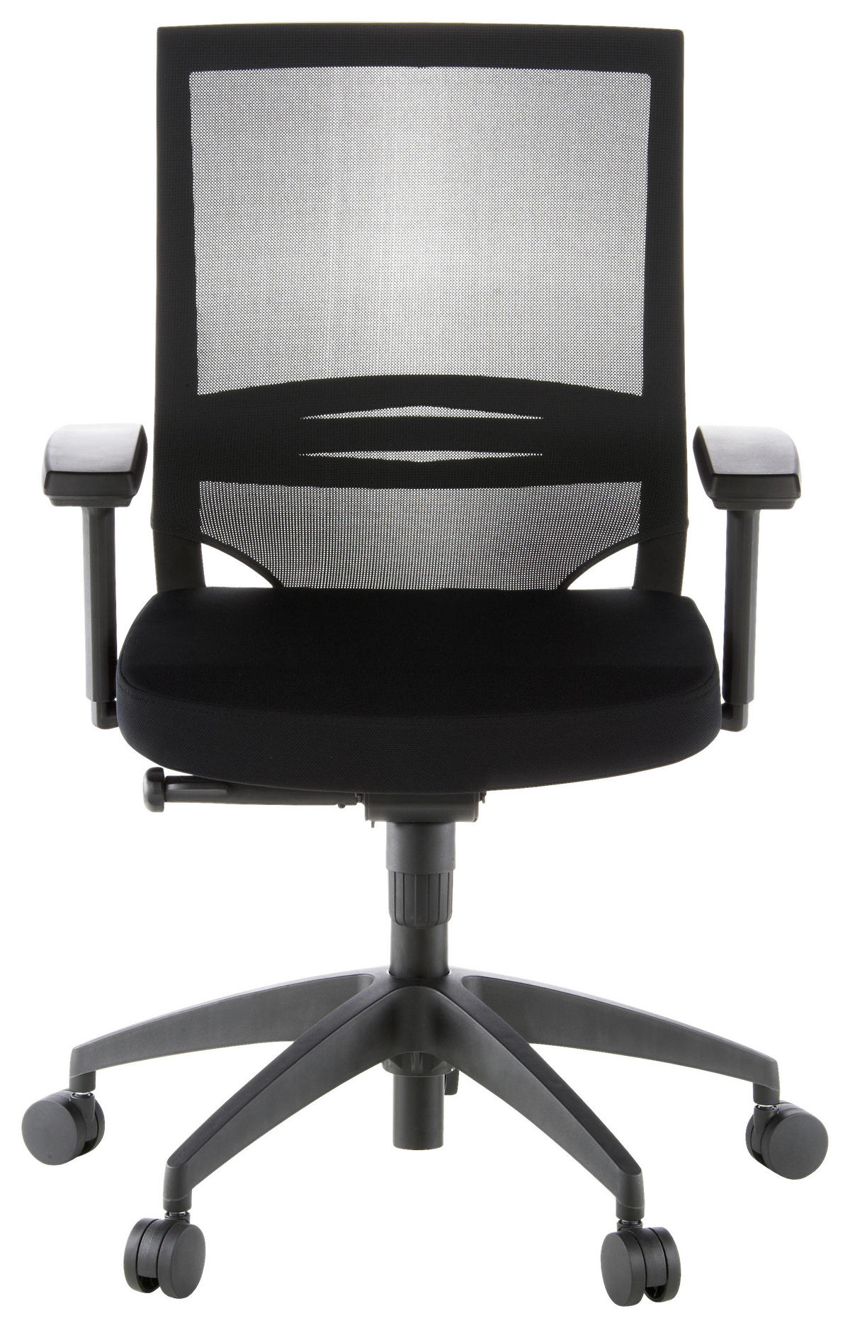OTOČNÁ ŽIDLE, síťovina, plochá tkanina, černá - černá, Moderní, textil/plast (59/108/44cm) - MID.YOU