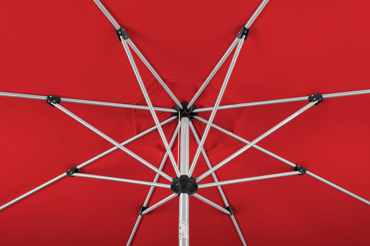 SONNENSCHIRM   - Silberfarben/Rot, Basics, Textil/Metall (270/250/270cm) - Schneider