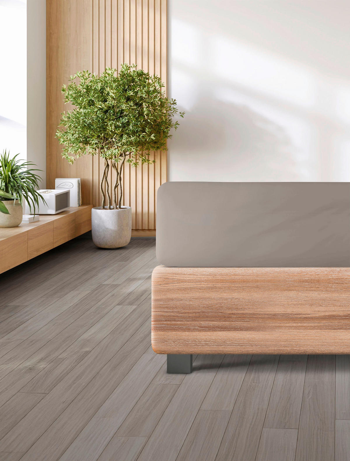 SPANNBETTTUCH Jersey  - Braun, Basics, Textil (180-200/200-220cm) - Irisette