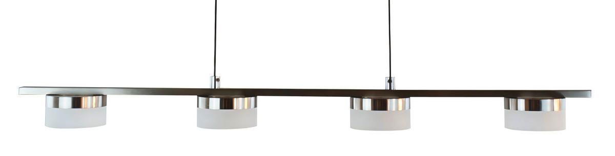 LED-HÄNGELEUCHTE 75/10/150 cm  - Nickelfarben, Design, Kunststoff/Metall (75/10/150cm)