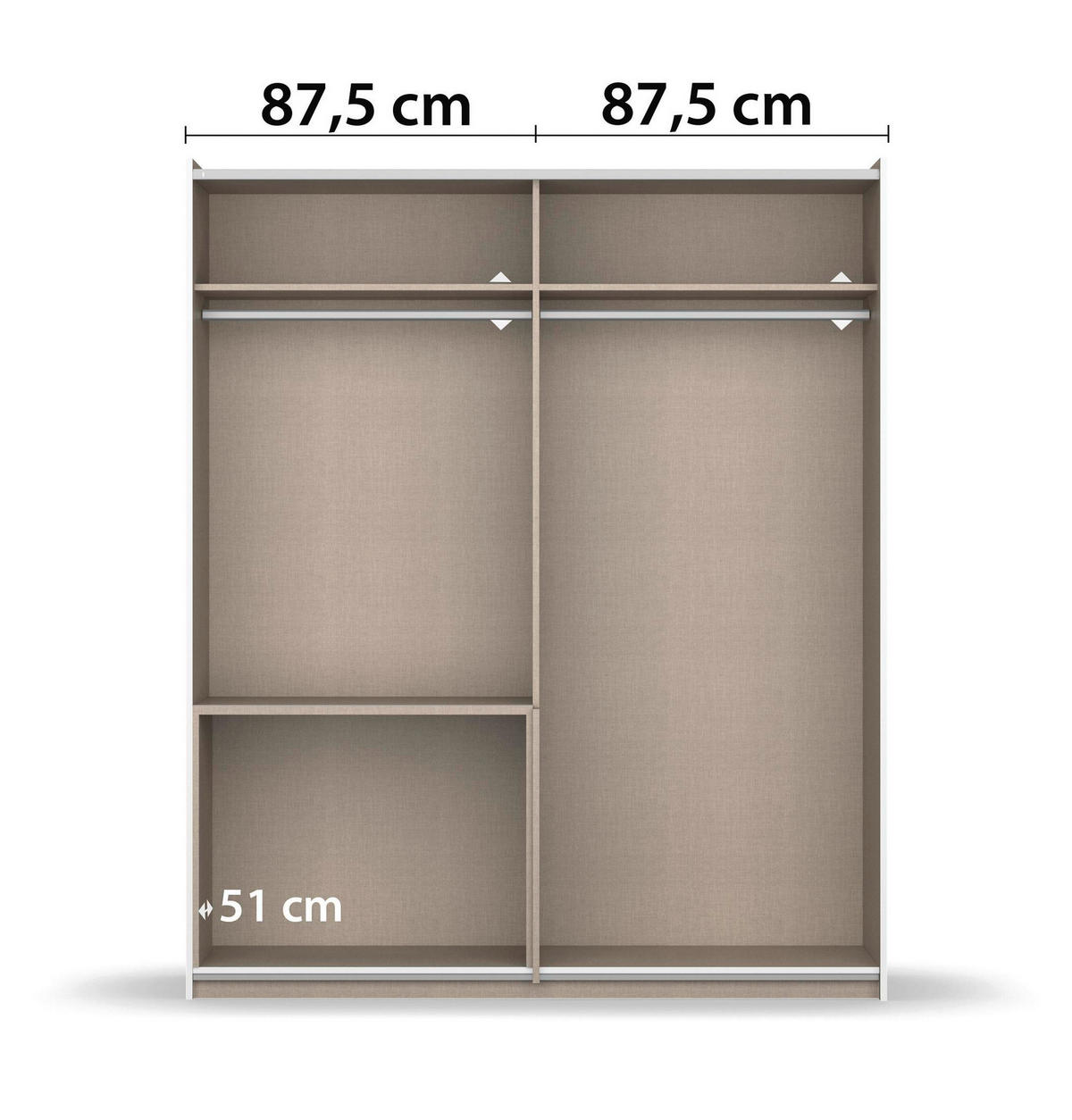 SCHIEBETÜRENSCHRANK 175/210/59 cm 2-türig Grau  - Alufarben/Grau, Design, Holzwerkstoff/Metall (175/210/59cm) - Rauch Möbel