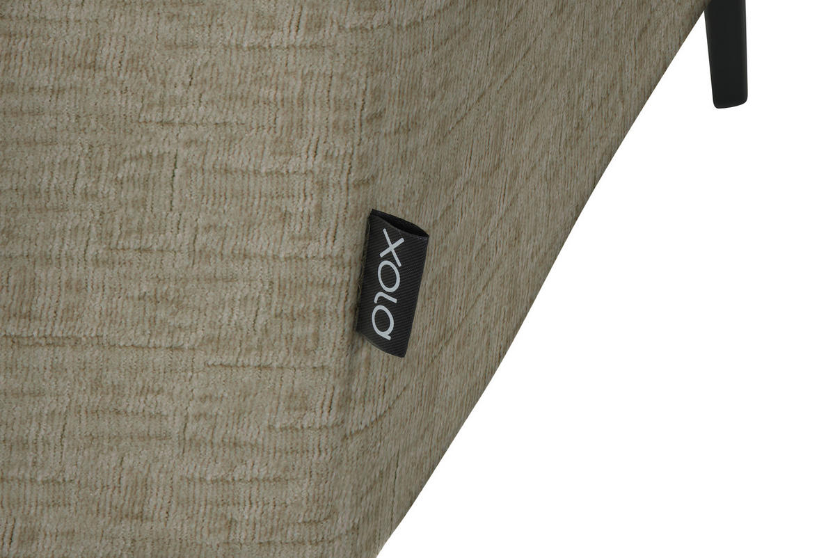 ECKSOFA in Chenille Beige  205/280 cm  - Beige/Schwarz, Design, Textil/Metall (205/280cm) - Xora