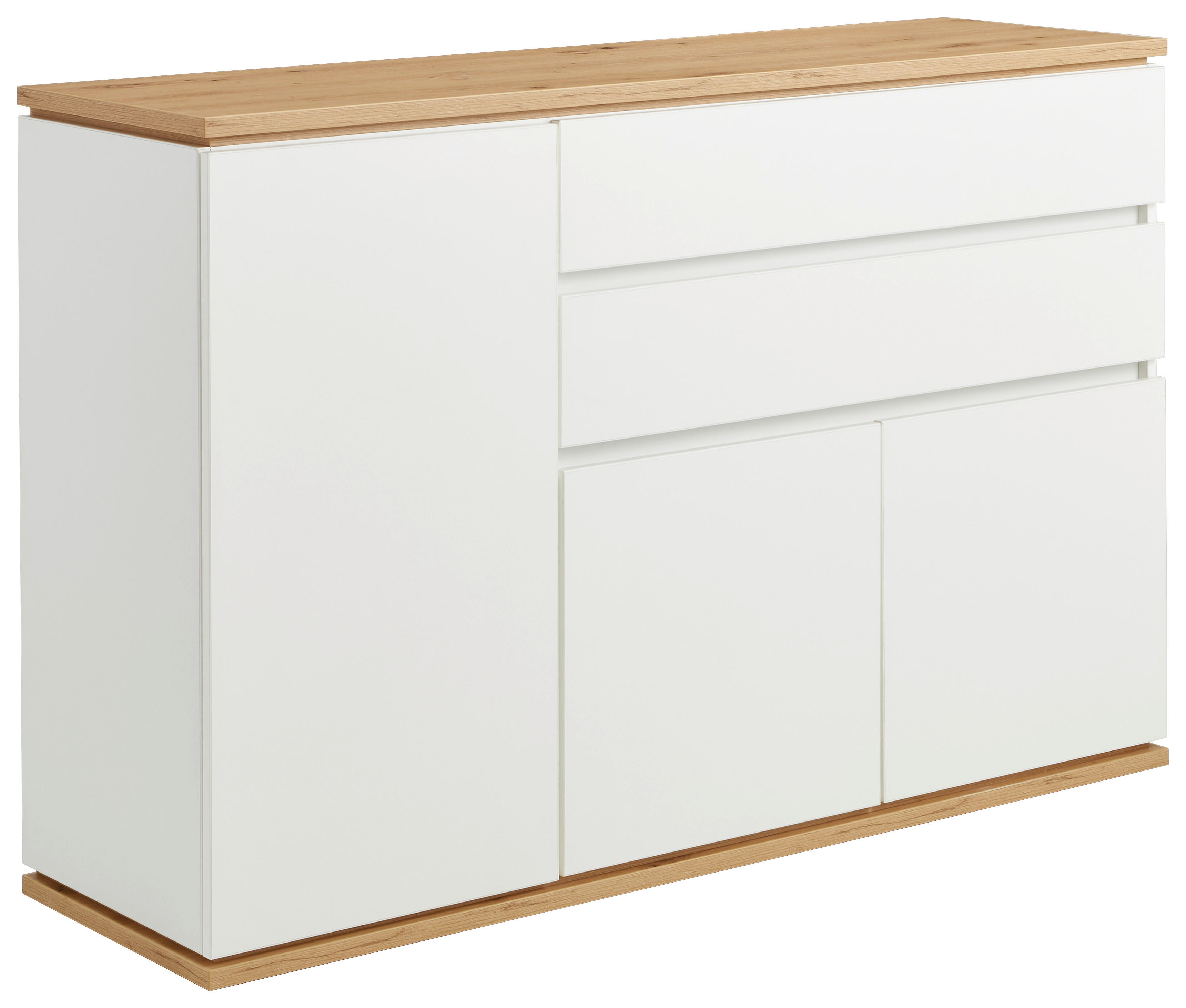 SIDEBOARD Weiß, Eiche Artisan Einlegeböden  - Schwarz/Weiß, MODERN, Holzwerkstoff/Kunststoff (139/93/42cm) - Xora