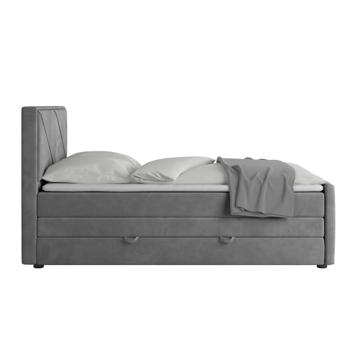 BOXSPRINGBETT 140/200 cm  in Hellgrau  - Hellgrau, Modern, Holz/Kunststoff (140/200cm) - MID.YOU