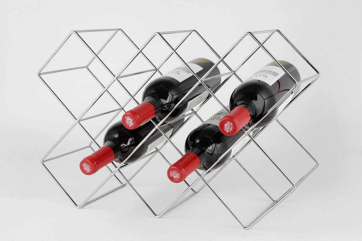 WEINREGAL  46/16,6/31 cm  - Silberfarben, Basics, Metall (46/16,6/31cm) - Echtwerk