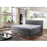 BOXSPRINGBETT "PRINZ" Lederlook 180/200 cm INKL. Topper - Silberfarben/Grau, Design, Holzwerkstoff/Textil (180/200cm) - Novel