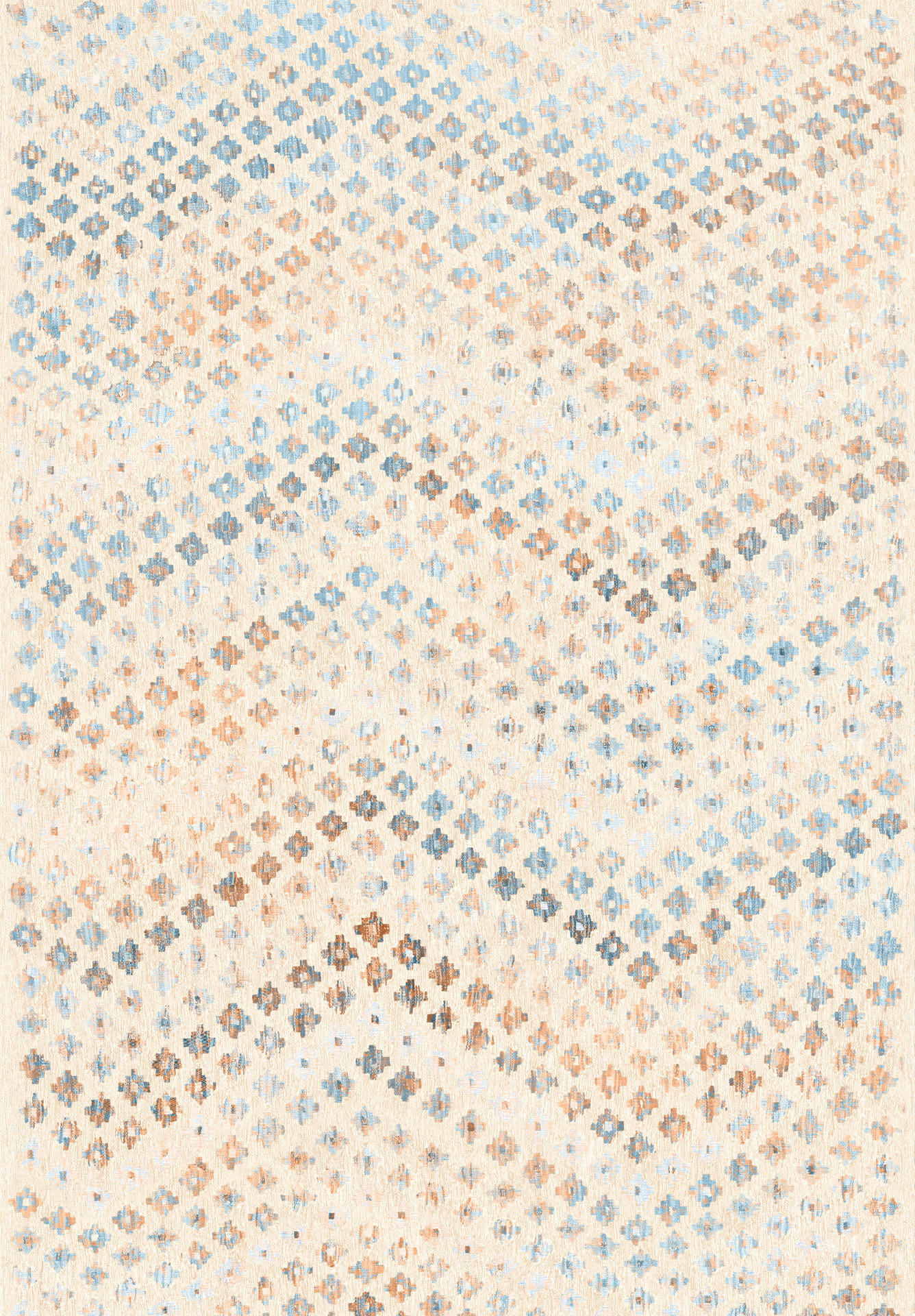 VINTAGE-TEPPICH Ondea Zigira 160/230 cm  in Creme, Pastellblau, Cognac  - Pastellblau/Cognac, Trend, Kunststoff/Textil (160/230cm) - Lindorug