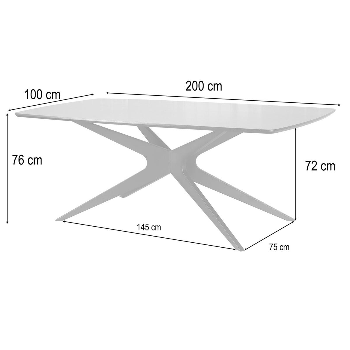 ESSTISCH 200/100/76 cm Nachbildung  Metall, Holzwerkstoff gastro- und objekttauglich rechteckig Schwarz  - Schwarz, MODERN, Holzwerkstoff/Metall (200/100/76cm) - MID.YOU