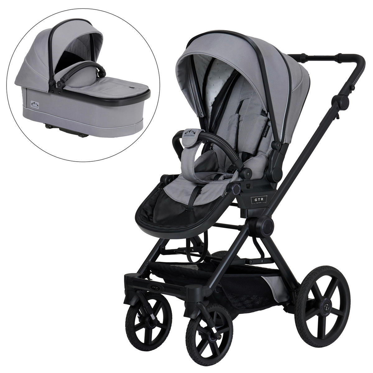 KINDERWAGENSET IVY GTR Outdoor  - Schwarz/Grau, Basics, Textil/Metall (94/58/119cm) - Hartan