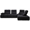 ECKSOFA in Struktur Schwarz  313/233 cm  - Schwarz, Design, Kunststoff/Textil (313/233cm) - Emilio Belluti