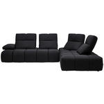 ECKSOFA in Struktur Schwarz  313/233 cm  - Schwarz, Design, Kunststoff/Textil (313/233cm) - Emilio Belluti