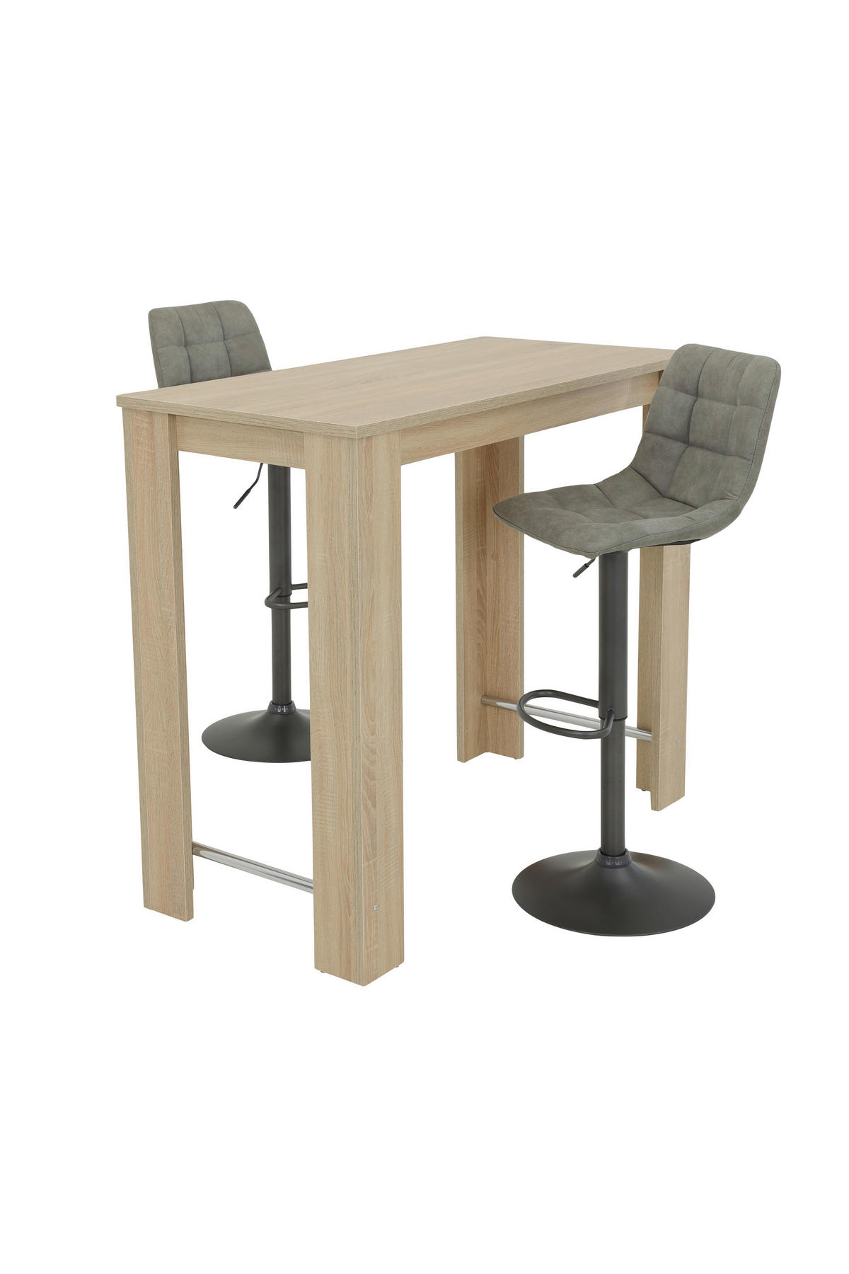 TISCHGRUPPE Sonoma Eiche  - Grau/Sonoma Eiche, MODERN, Textil/Metall (120/108/58cm) - MID.YOU