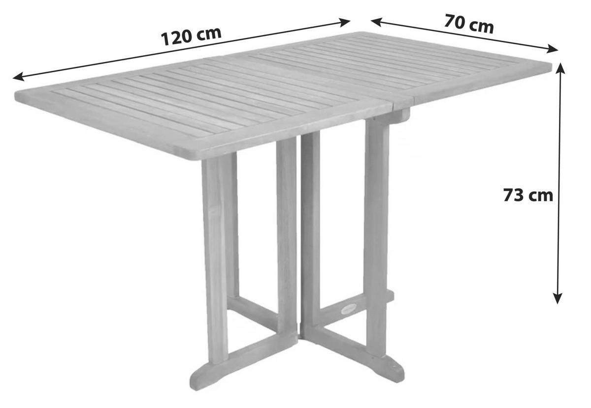 BALKONTISCH 120/70/73 cm  - Eukalyptusholzfarben, Basics, Holz (120/70/73cm) - Gardenson