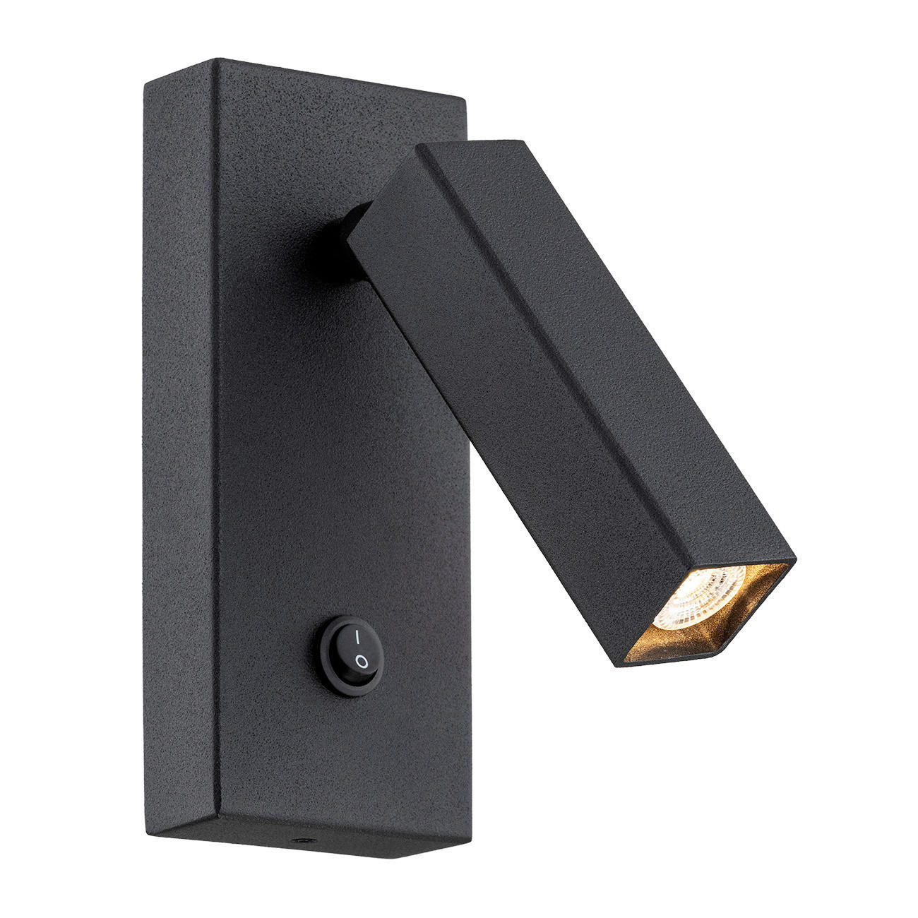 XXXLutz Wandleuchte Argon Rock Schwarz 13.5x6.5x15.5 cm