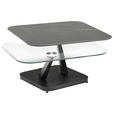 COUCHTISCH in Metall, Glas, Keramik 80-127/80/40 cm  - Silberfarben/Titanfarben, Design, Glas/Keramik (80-127/80/40cm) - Dieter Knoll