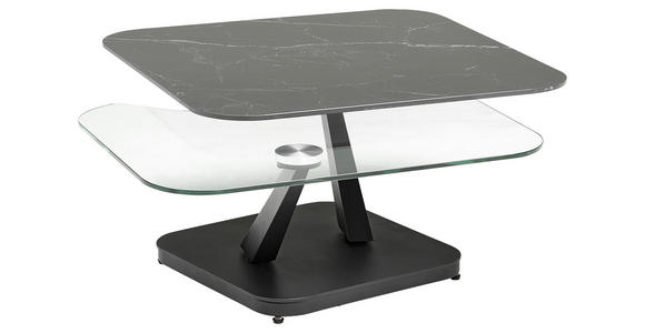 COUCHTISCH in Metall, Glas, Keramik 80-127/80/40 cm - Silberfarben/Titanfarben, Design, Glas/Keramik (80-127/80/40cm) - Dieter Knoll
