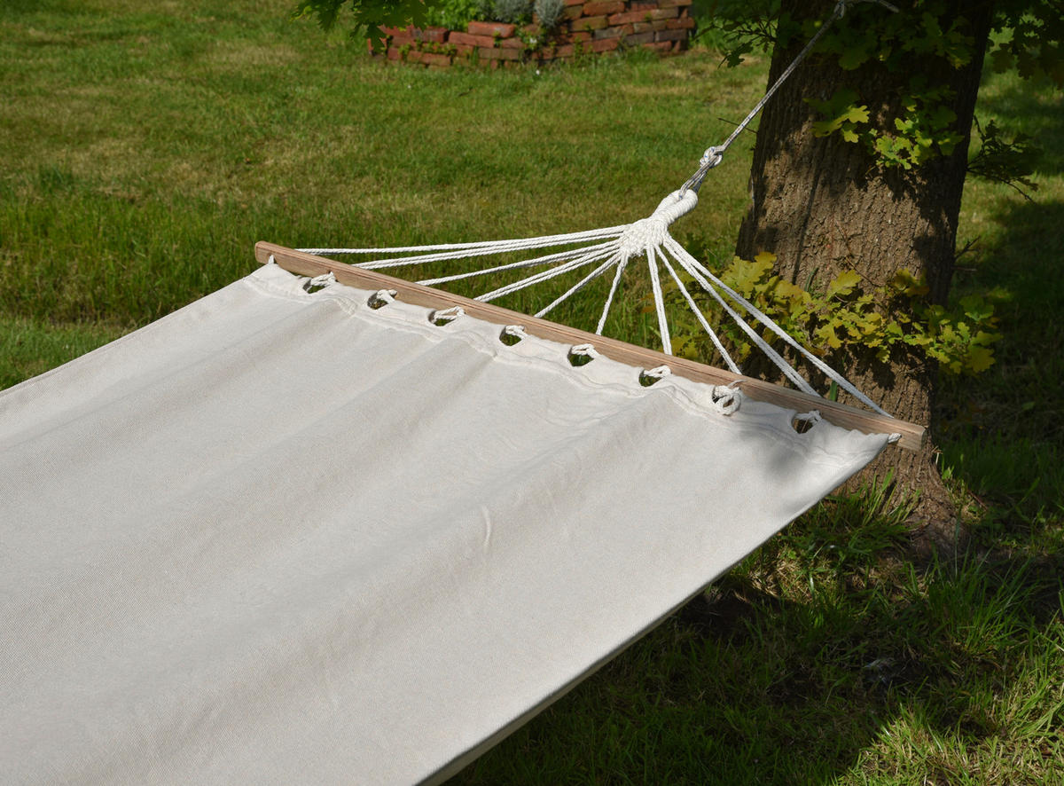 HÄNGEMATTE Creme, Beige  - Beige/Creme, Basics, Holz/Kunststoff (100/0,6/280cm) - Gardenson