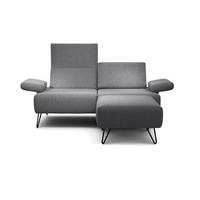 2-SITZER-SOFA in Chenille Anthrazit  - Anthrazit/Schwarz, Design, Textil/Metall (164-194/85/86-94cm) - SENSOO