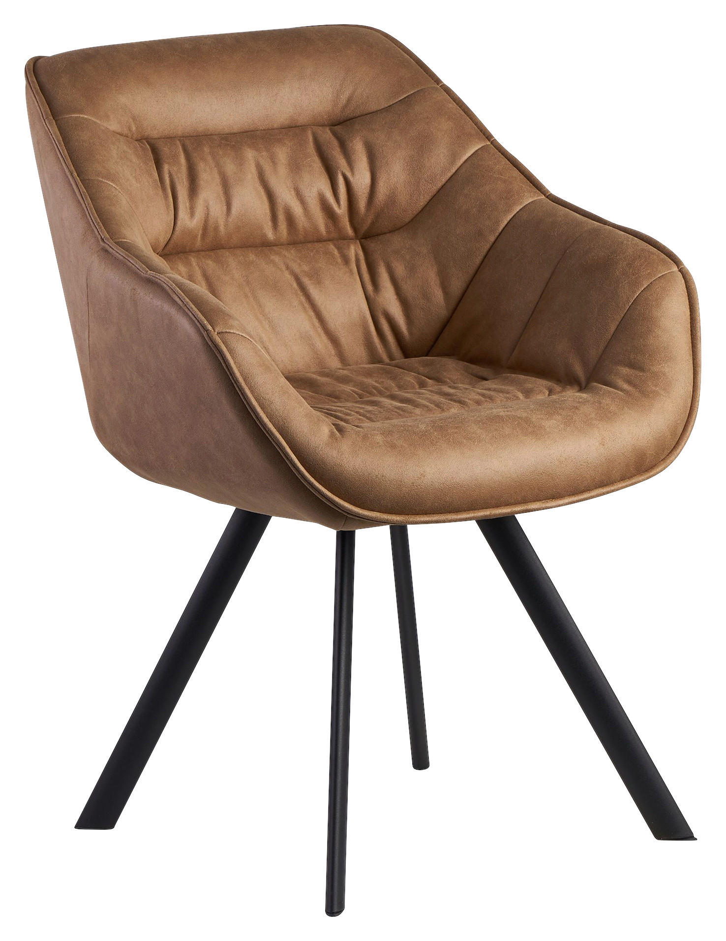 STOLICA S NASLONOM ZA RUKE  bež  tekstil      - bež/crna, Moderno, tekstil/metal (60/85/64cm) - MID.YOU