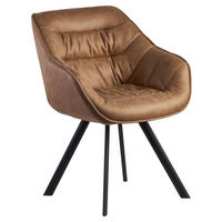 ARMLEHNSTUHL   - Beige/Schwarz, MODERN, Textil/Metall (60/85/64cm) - MID.YOU