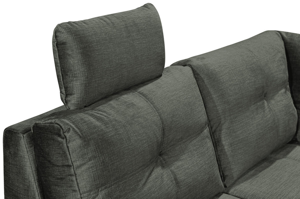 WOHNLANDSCHAFT Dunkelgrün Mikrovelours  - Dunkelgrün/Schwarz, KONVENTIONELL, Kunststoff/Textil (217/334/127cm) - Carryhome