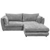 ECKSOFA in Mikrovelours Grau  - Schwarz/Grau, Konventionell, Kunststoff/Textil (240/192cm) - MID.YOU