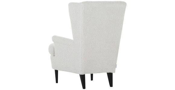 OHRENSESSEL Flachgewebe Weiß - Dunkelbraun/Weiß, Design, Holz/Textil (72/104/85cm) - Carryhome