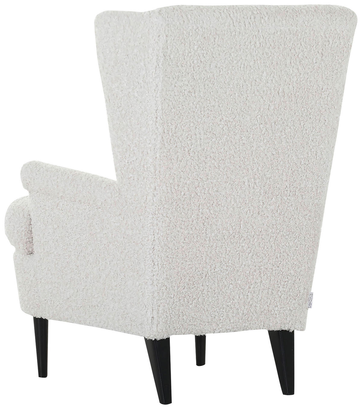 OHRENSESSEL in Flachgewebe Weiss  - Weiss/Dunkelbraun, Design, Holz/Textil (72/104/85cm) - MID.YOU