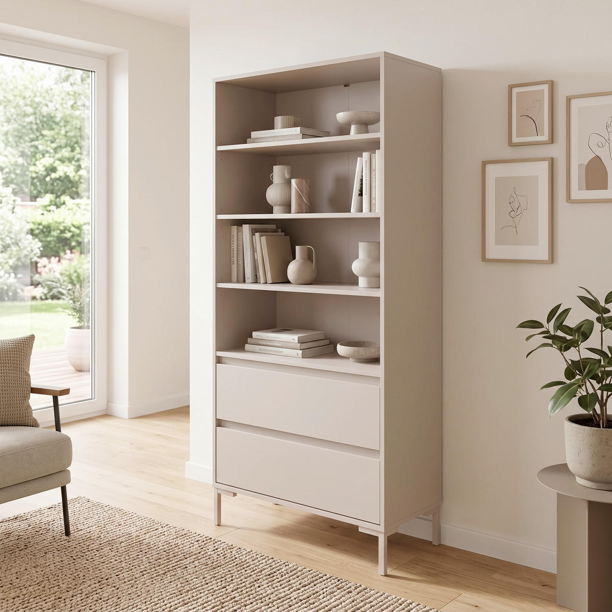 REGAL  77,5/165/40 cm Kaschmir  - Kaschmir, Lifestyle, Holzwerkstoff/Metall (77,5/165/40cm) - MID.YOU